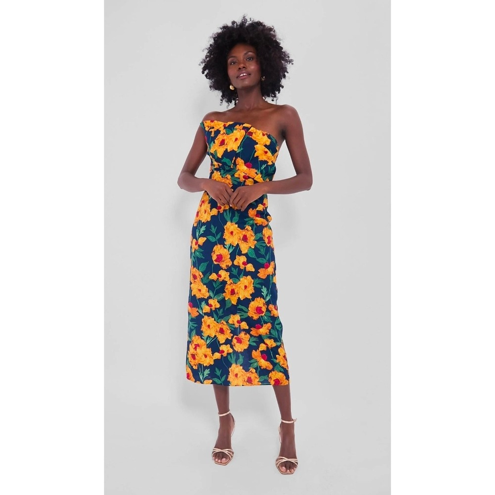 Tuckernuck Hyacinth House Margot Floral Maxi Dress Womens XXL Navy Marigold